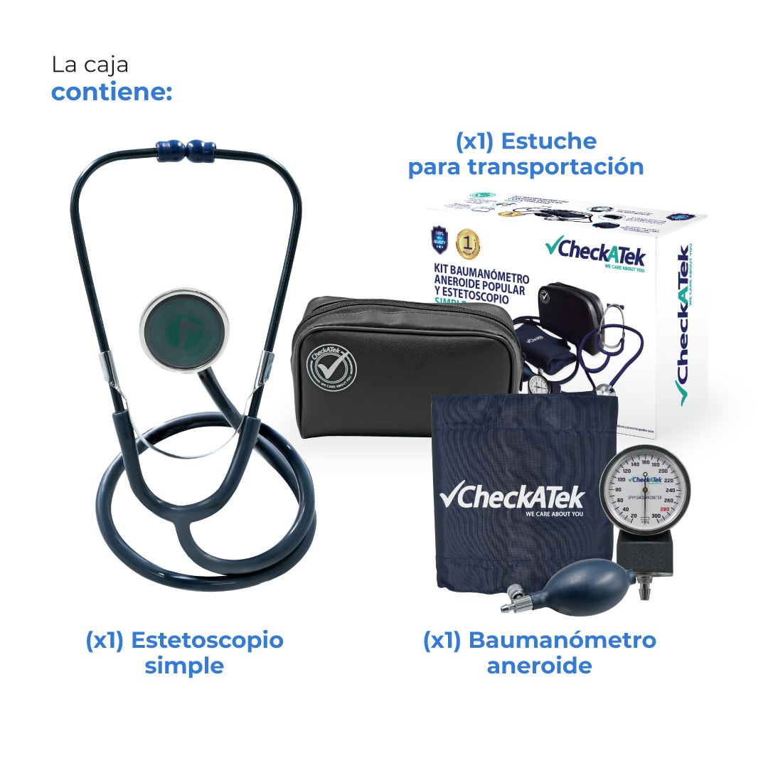 Kit de Baumanómetro y Estetoscopio Tradicional Checkatek para Adulto Checkatek