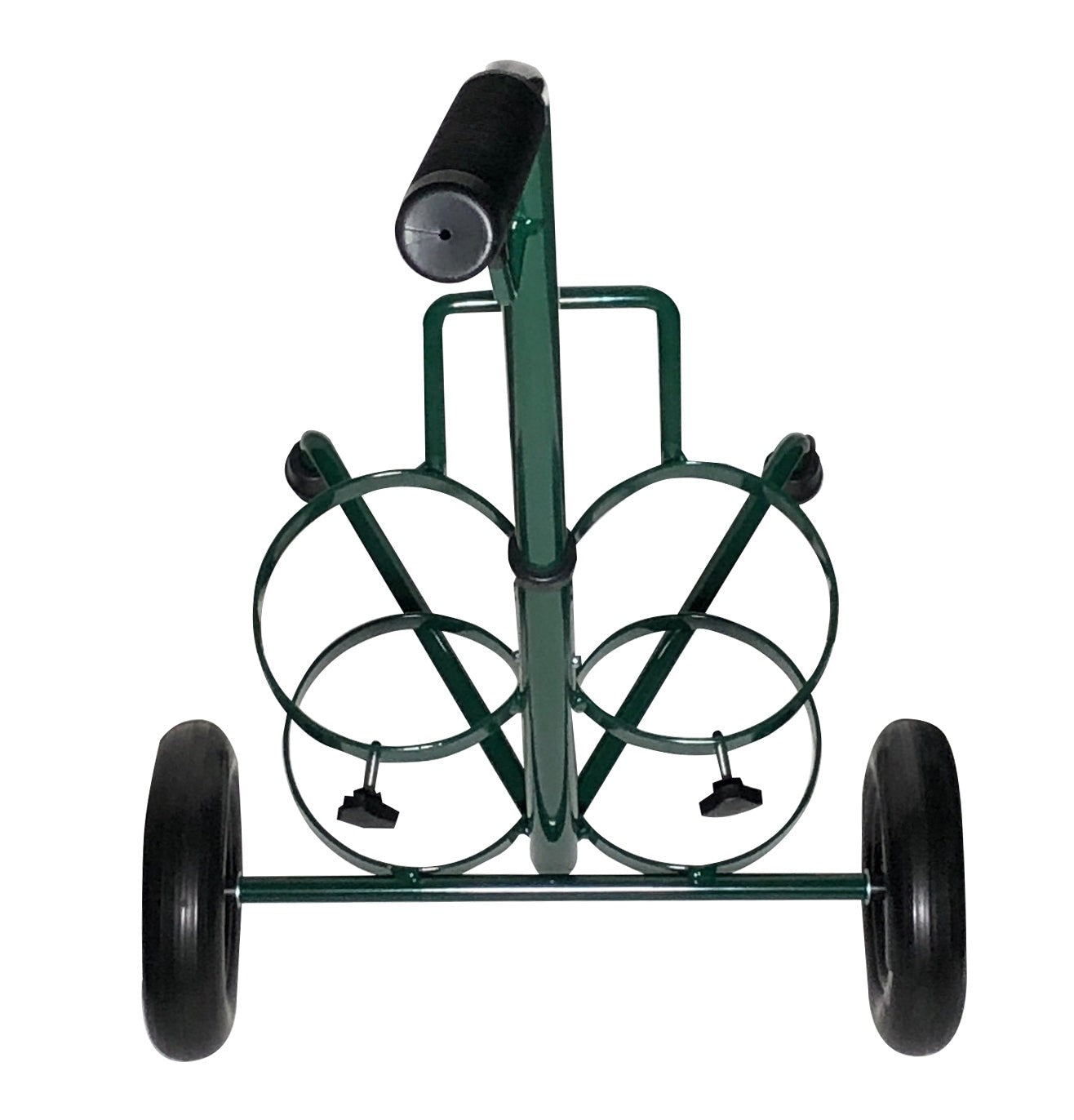 Carrito porta cilindros de oxígeno doble con ruedas resistentes empuñadura de PVC ajustable y altura regulable Handy