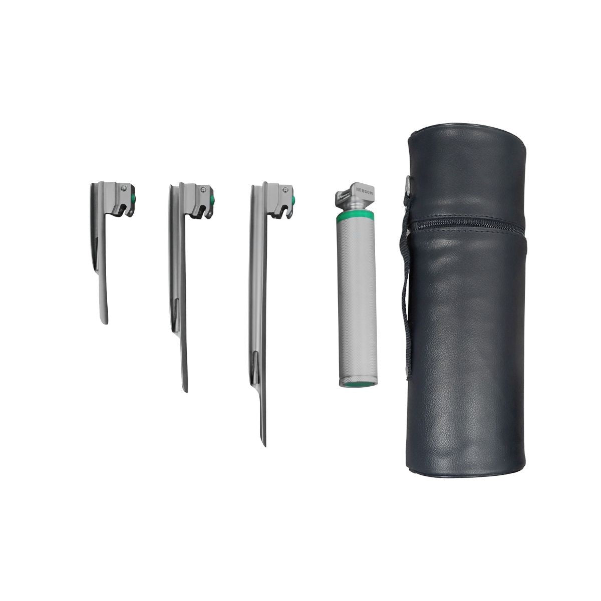 Estuche de Laringoscopio Miller de Fibra Óptica con 3 Hojas | Acero inoxidable