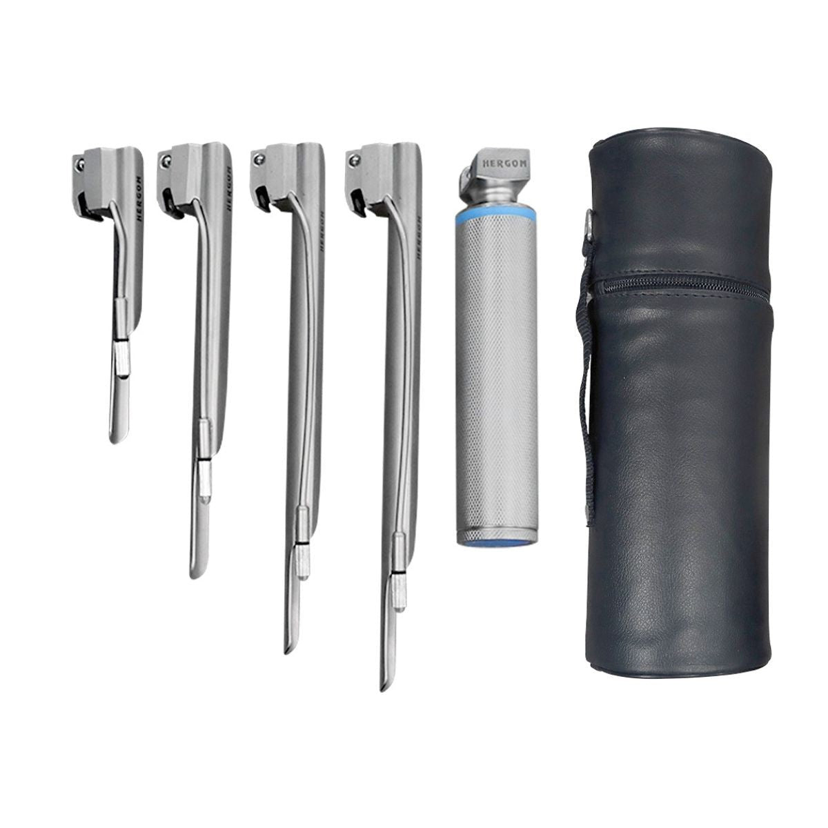 Estuche de Laringoscopio Miller de Luz Estándar con 4 Hojas | Acero inoxidable