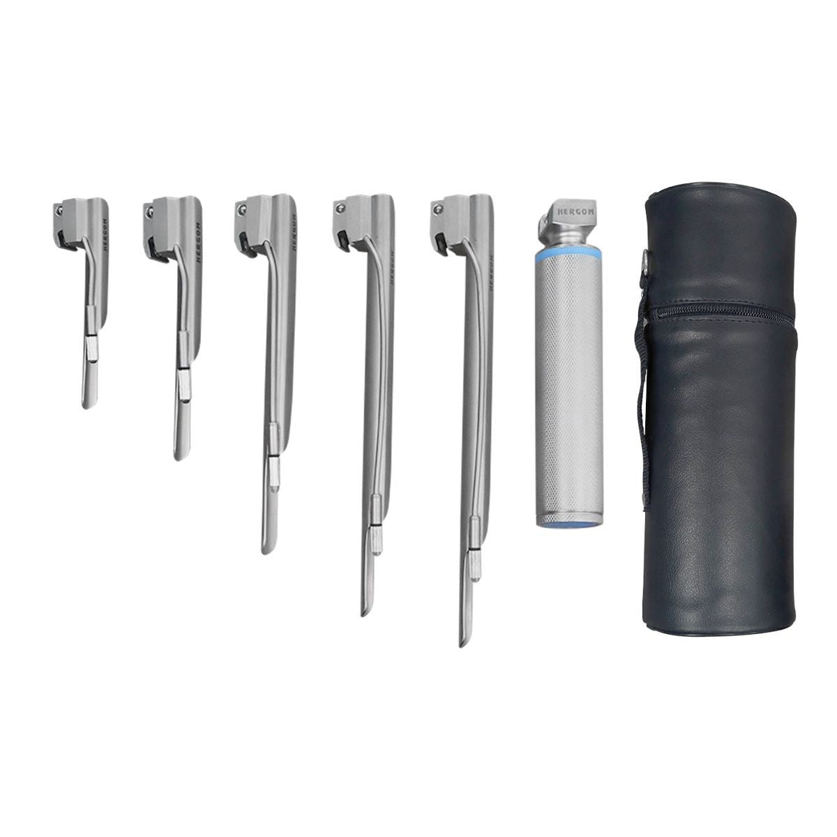 Estuche de Laringoscopio Miller de Luz Estándar con 5 Hojas | Acero inoxidable