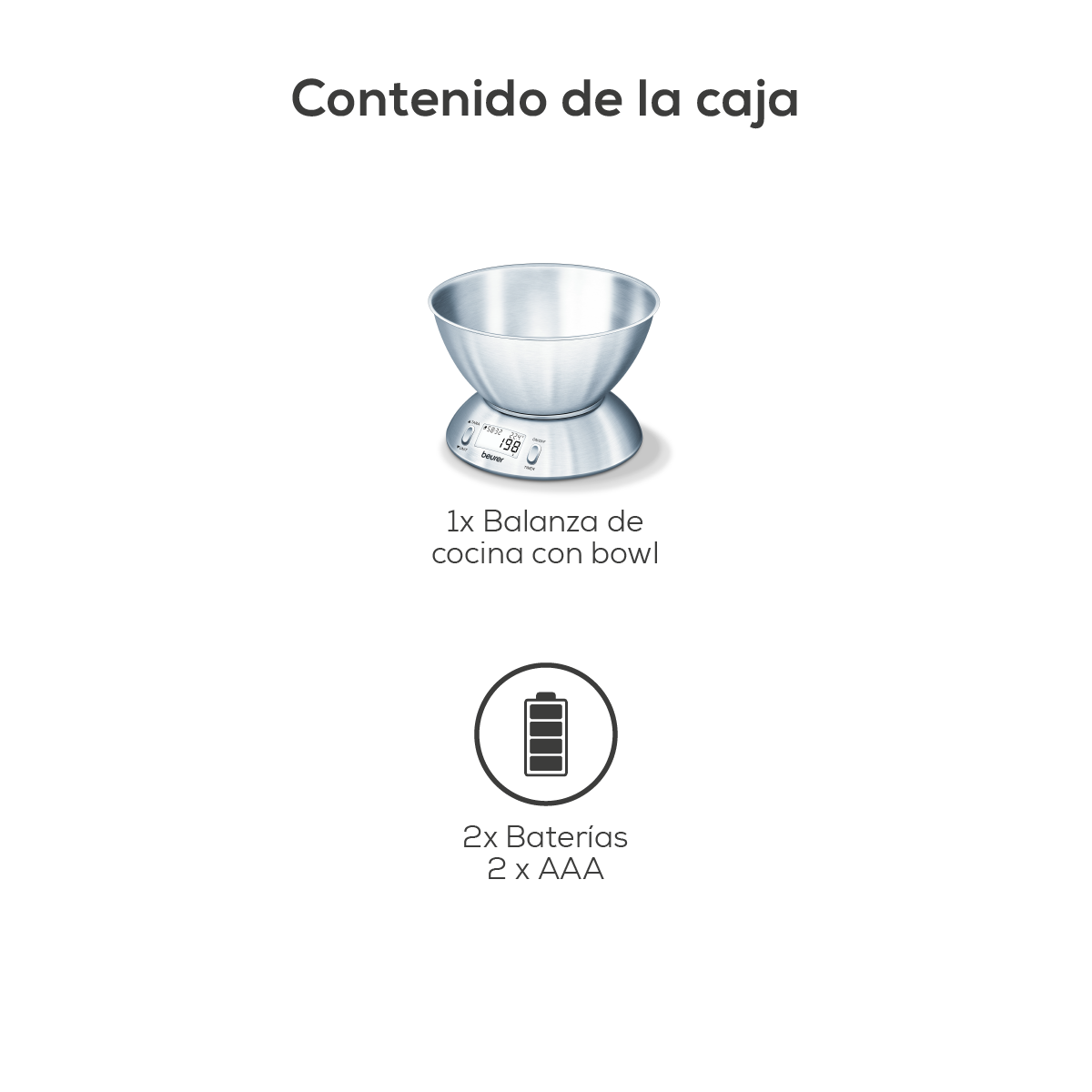 Báscula de Cocina KS54 Digital Gramera de Acero Inoxidable / KS54 Marca Beurer