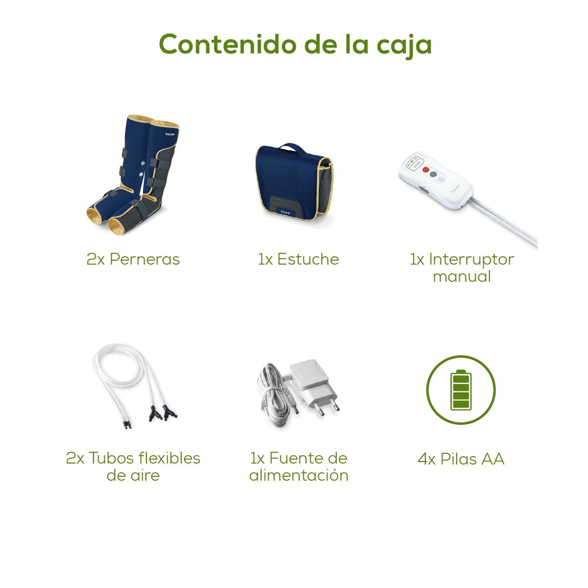 Sistema de presoterapia entrenador de venas con intensidad ajustable Beurer