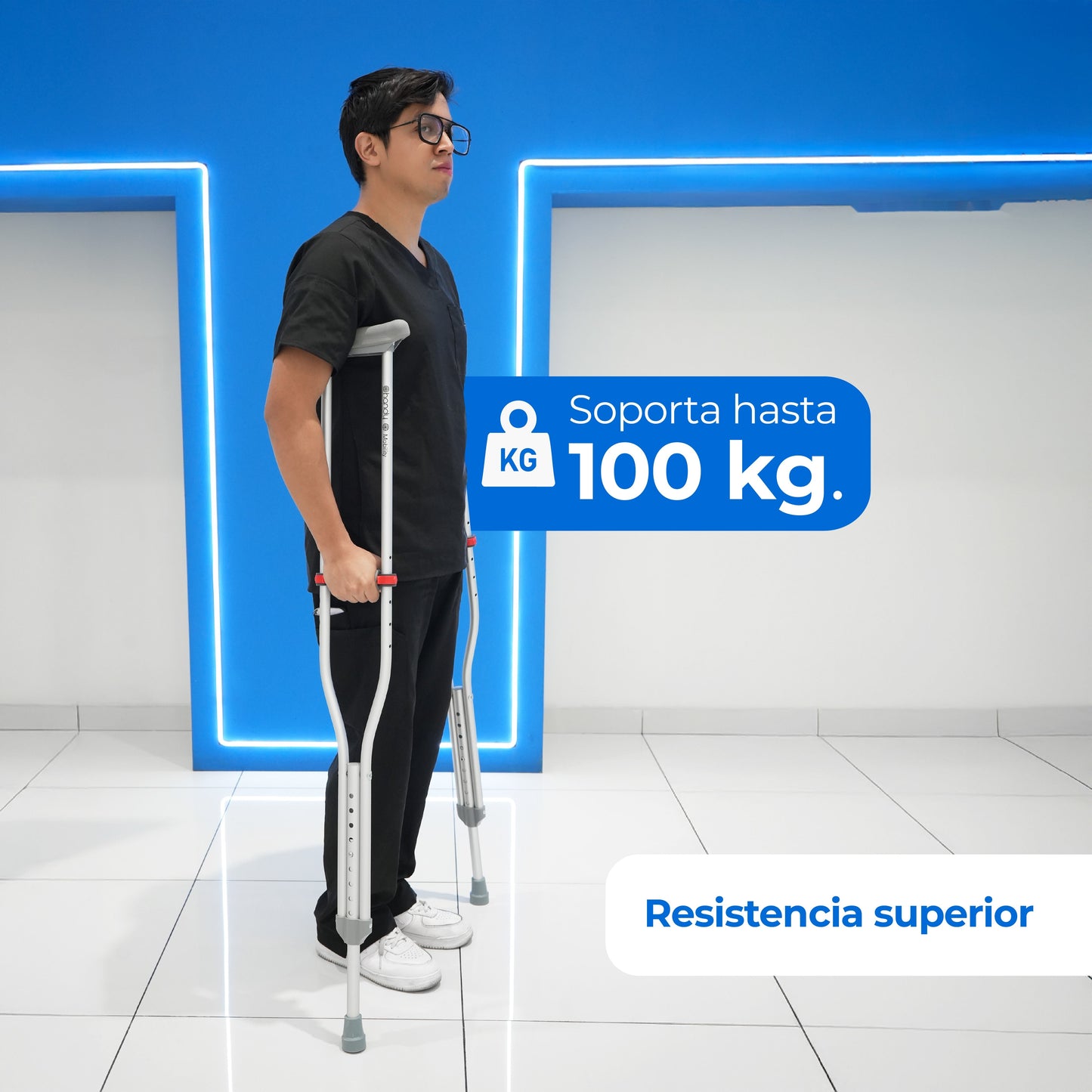 Muleta de antebrazo ajustable con estructura resistente MLTMA | Marca Handy
