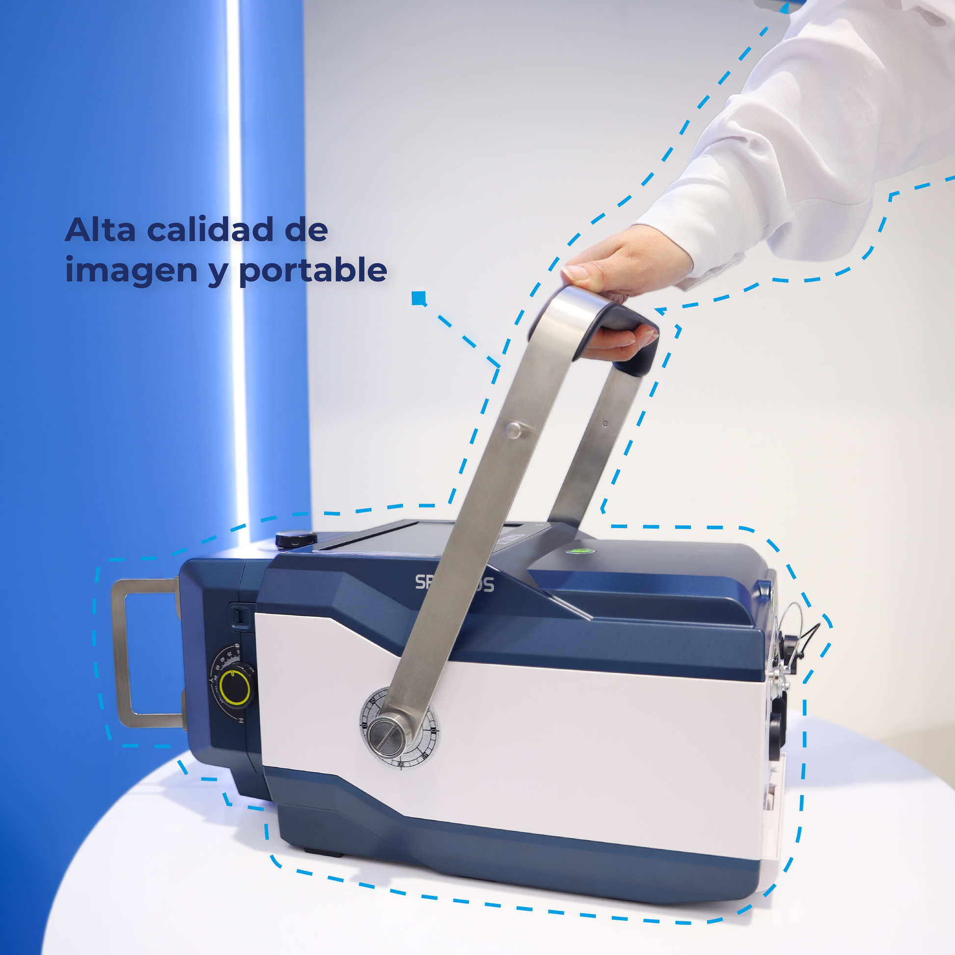 Equipo de Rayos X Portátil con Batería Recargable | Uso Humano | Serie DRX3 | Ligero y Portátil | Marca SIUI