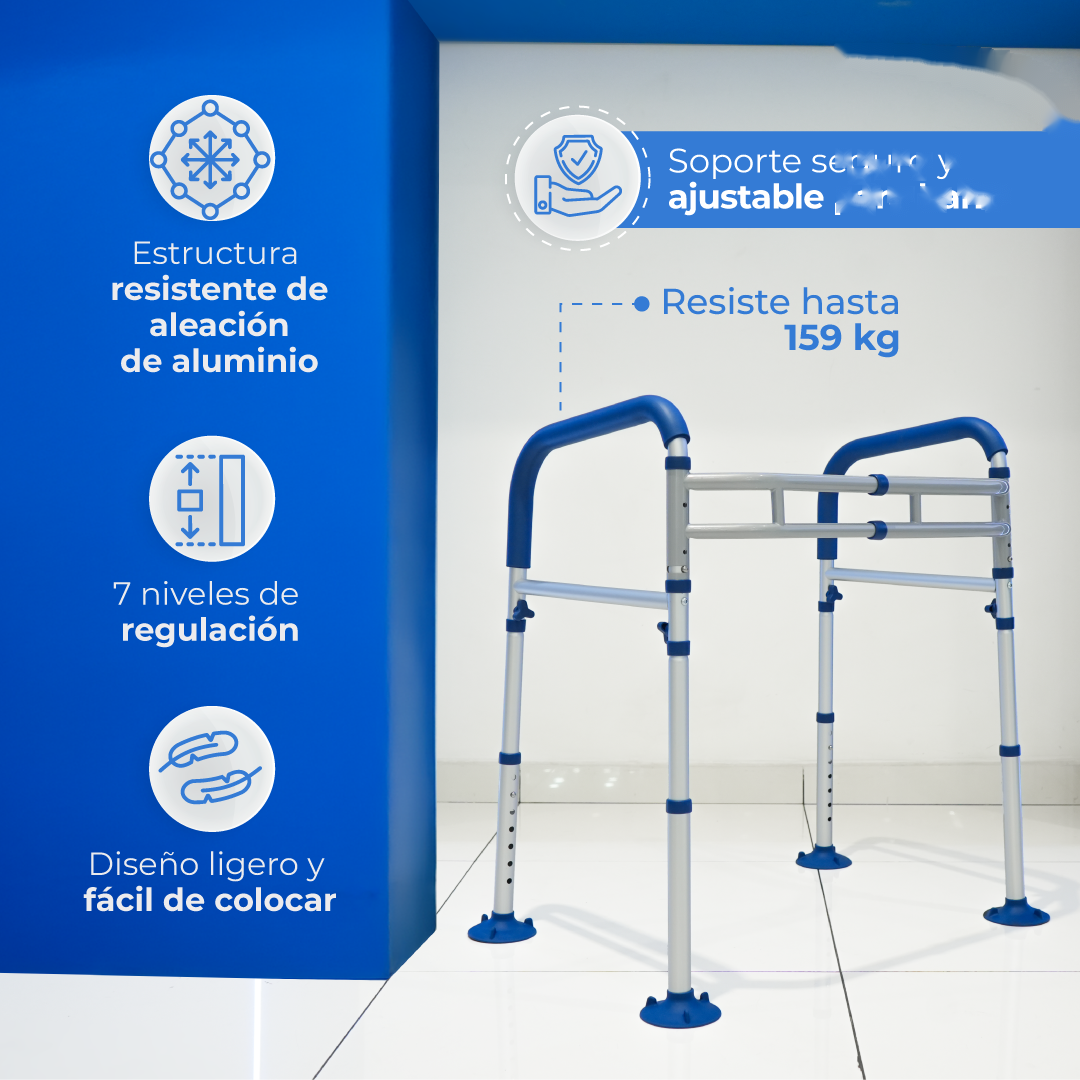 Barra de Apoyo para Baño AWC06 | Agarradera de Seguridad Antiderrapante de Acero | Handy