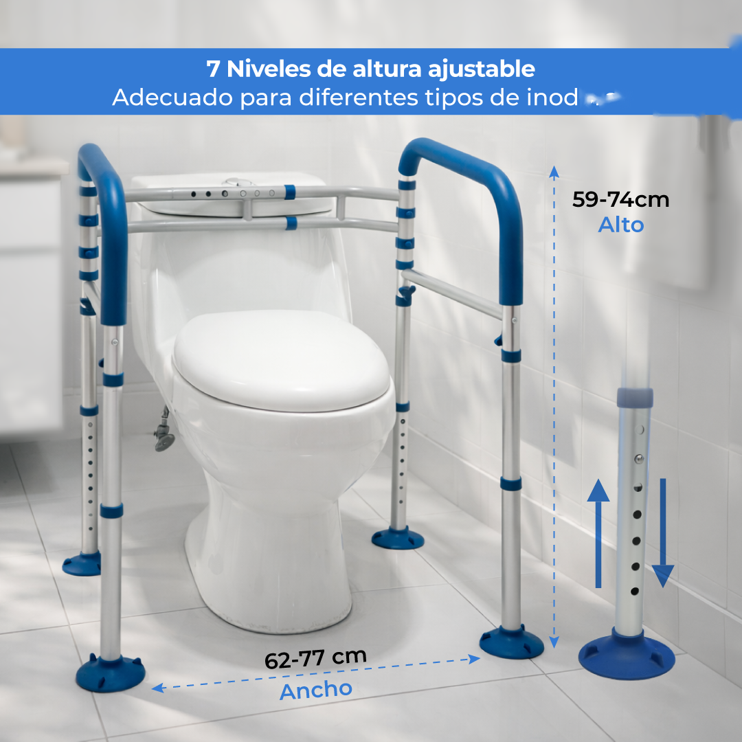 Barra de Apoyo para Baño AWC06 | Agarradera de Seguridad Antiderrapante de Acero | Handy