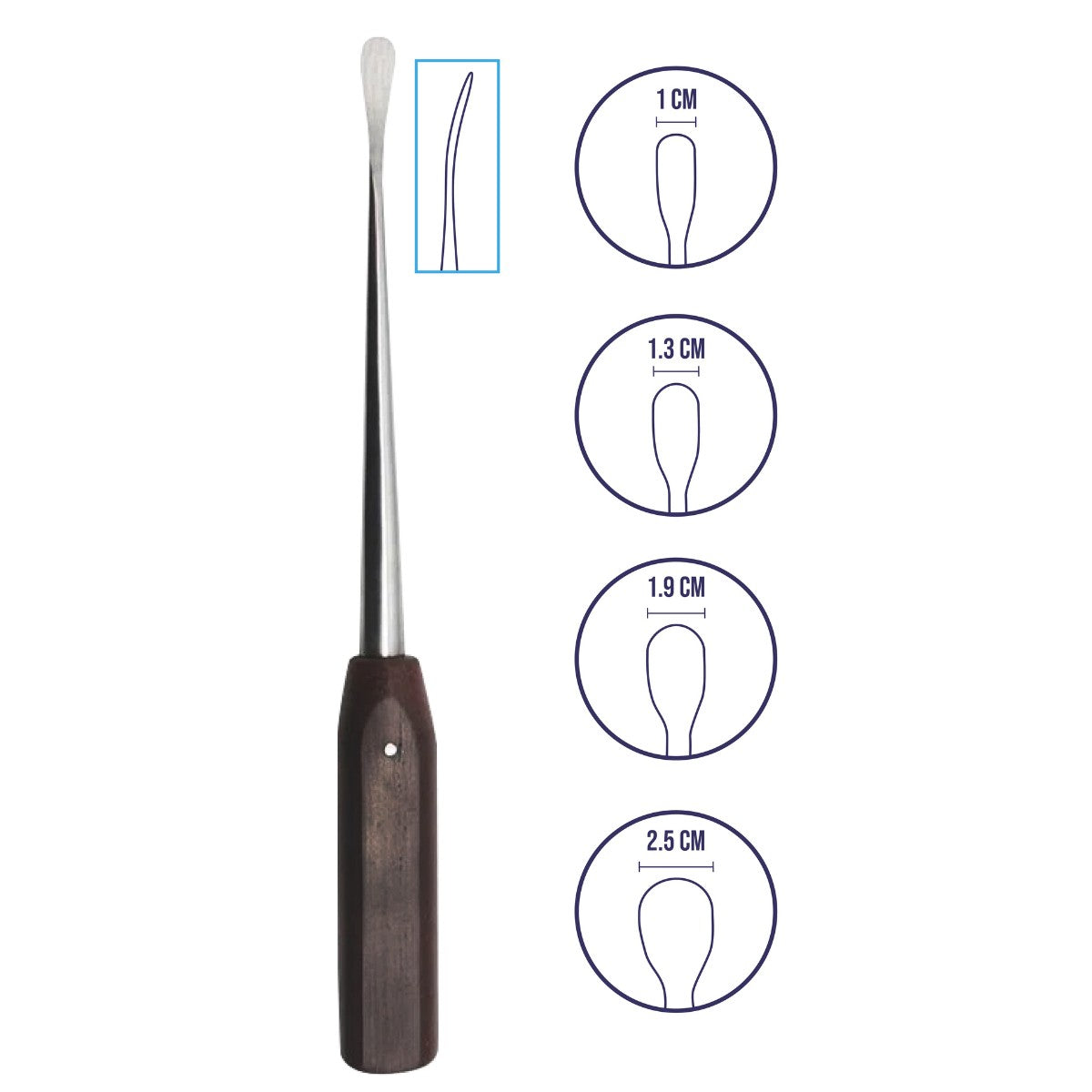 Periostotomo Cobb Legra con Mango de Madera | Instrumento Quirúrgico de Acero inoxidable