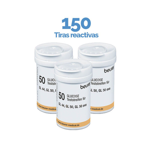 150 Tiras Reactivas TR44 para glucómetro Beurer GL44 / GL50 Beurer