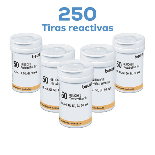 250 Tiras Reactivas para Glucómetro GL44 Beurer