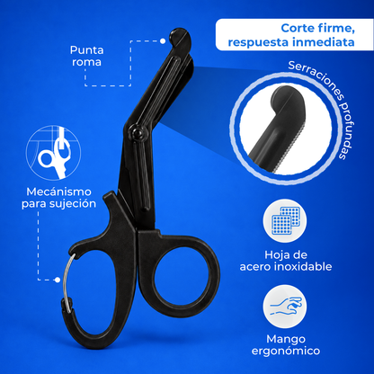 Tijeras de Uso Rudo Sólido | Cortes Firmes | Varias Longitudes y Colores | Marca Hergom Medical