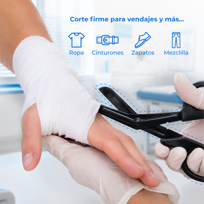 Tijeras de Uso Rudo Sólido | Cortes Firmes | Varias Longitudes y Colores | Marca Hergom Medical