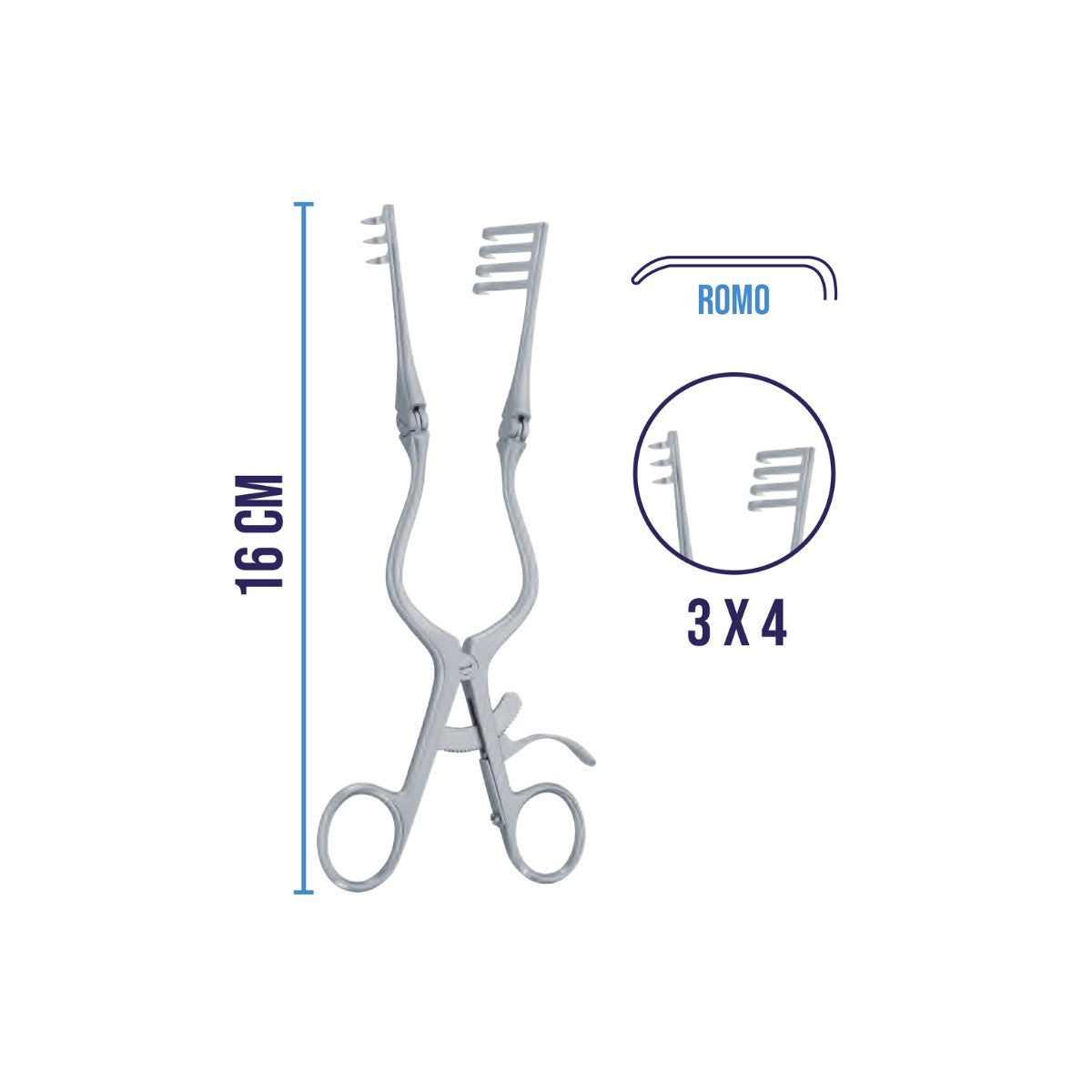 Retractor Weitlaner con Ramas Flexibles de Acero Inoxidable Alemán