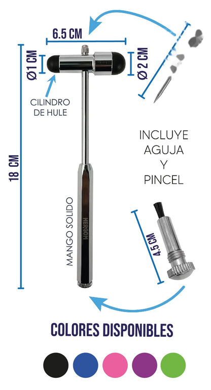 Martillo de Reflejos Tipo Buck Hergom Medical | Acero Inoxidable Hergom Silvery