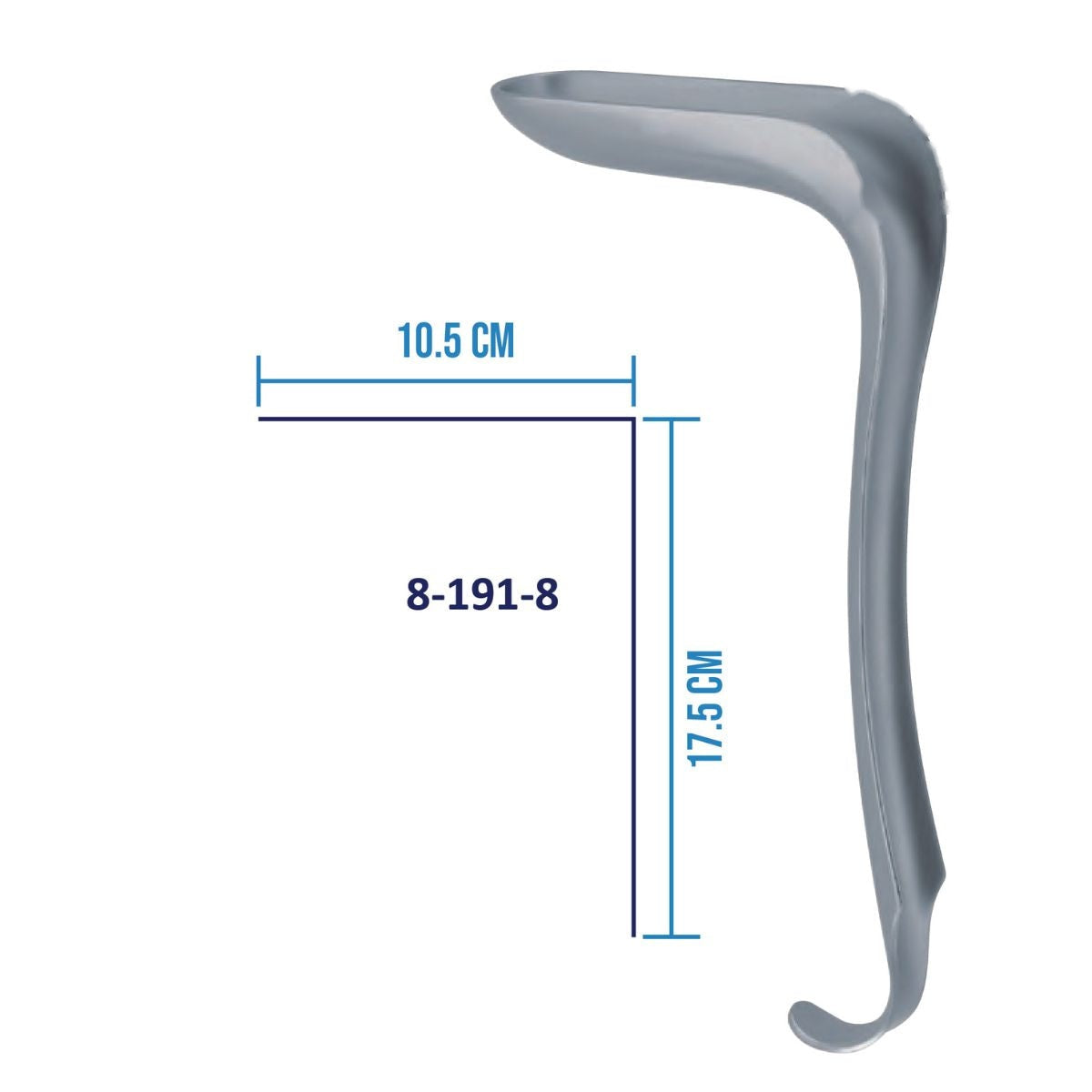 Valva Vaginal de Sims de Acero Inoxidable | Instrumental Ginecológico | Marca Hergom Medical