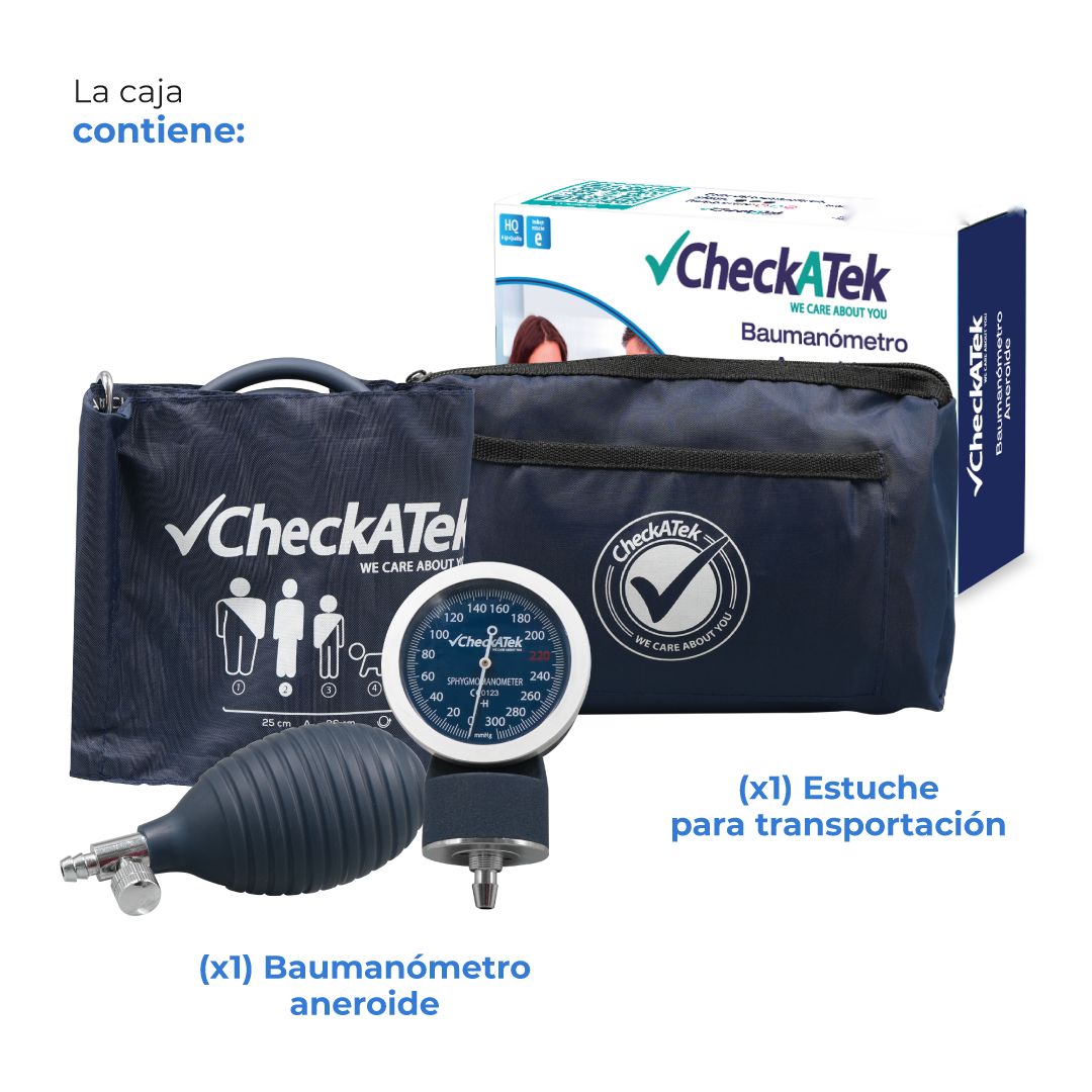 Baumanómetro Aneroide Eco con Manómetro de Alta Calidad para Medición Precisa de Presión Arterial | Marca Checkatek