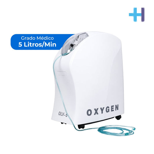 Concentrador de Oxígeno 5L Grado Médico | Flujo Ajustable | Marca Handy