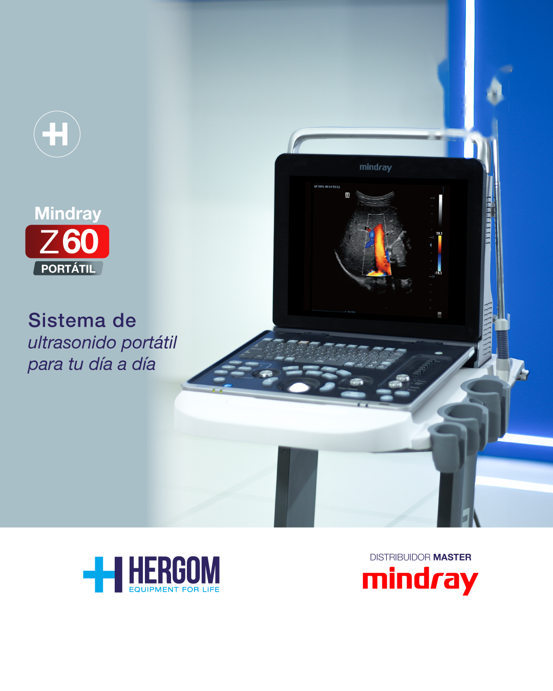Equipo de ultrasonido portátil de ecografía para uso humano modelo Z60 + Transductores Convexo, Endocavitario y Lineal - Marca Mindray