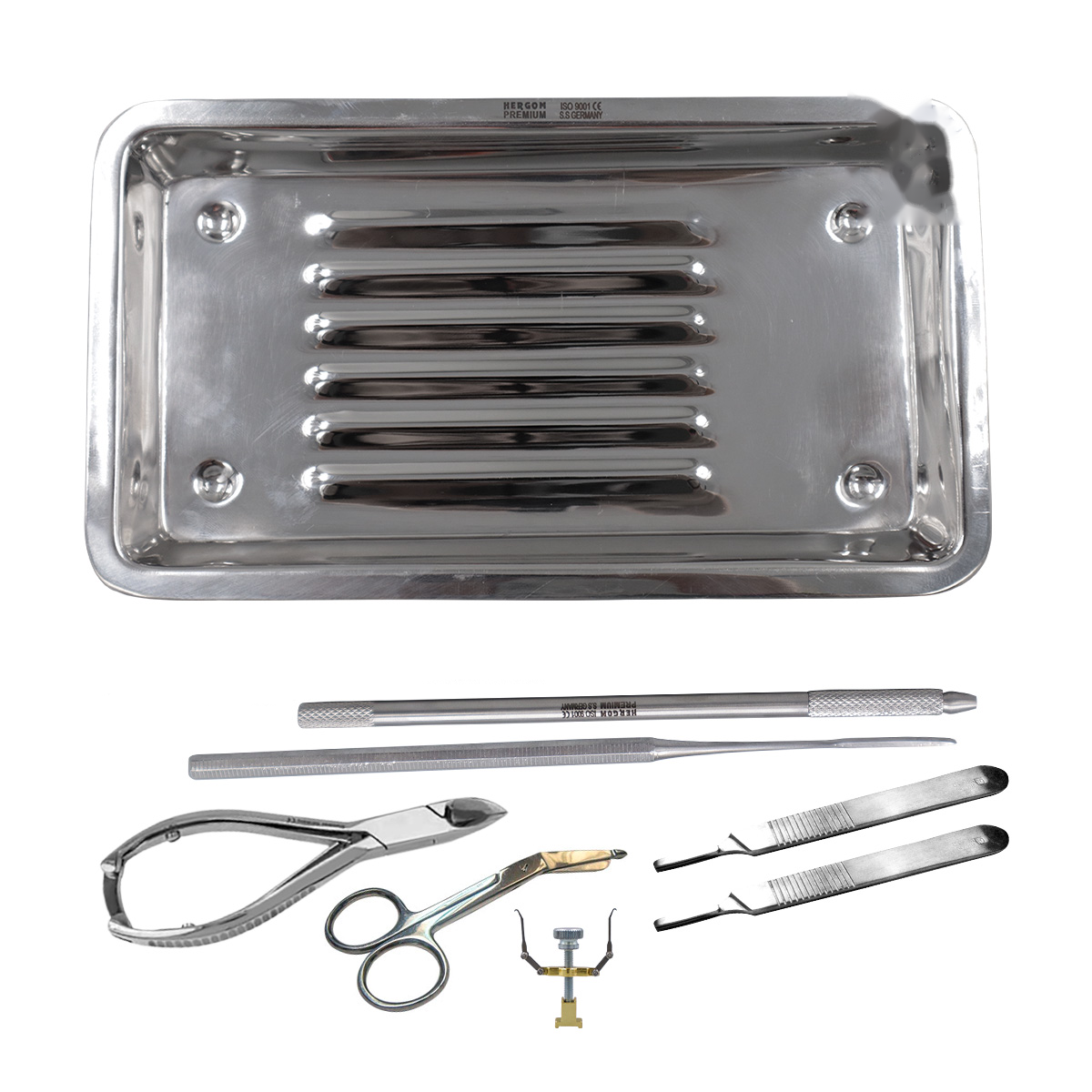 Kit de Instrumental para Podología 8 Piezas Acero Inoxidable | Hergom Premium