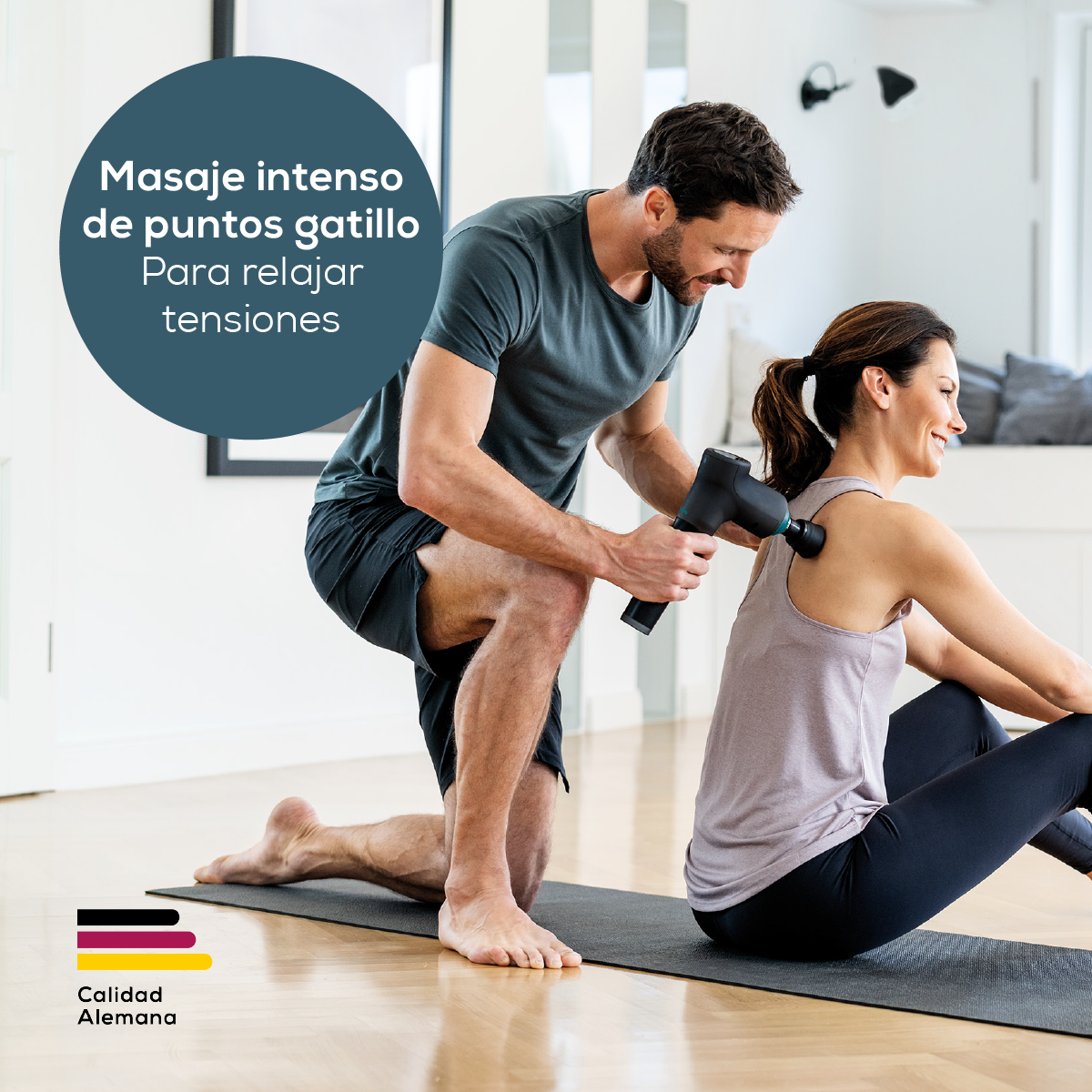 Pistola de masaje, Massage Gun con 5 accesorios, potente masaje de puntos gatillo, relajación de tensiones, masajeador muscular con 9 niveles de intensidad, con batería recargable MG 185 - Marca Beurer