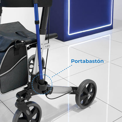 Andadera plegable con ruedas, asiento acolchado, porta bastón y ajuste de altura AN01A Handy