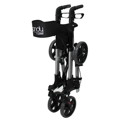 Andadera plegable con ruedas, asiento acolchado, porta bastón y ajuste de altura AN01A Handy