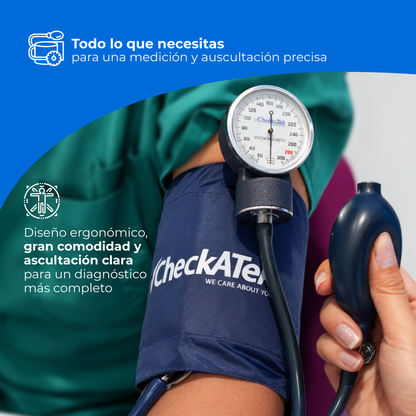 Baumanómetro Aneroide + Estetoscopio Médico Checkatek