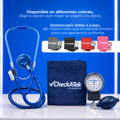 Baumanómetro Aneroide + Estetoscopio Médico Checkatek