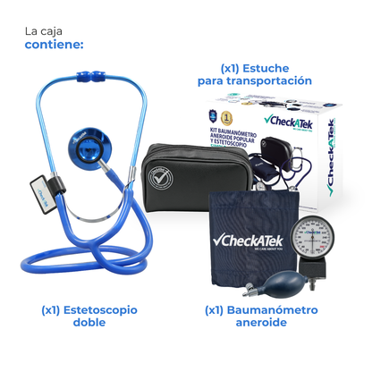 Baumanómetro Aneroide + Estetoscopio Médico Checkatek