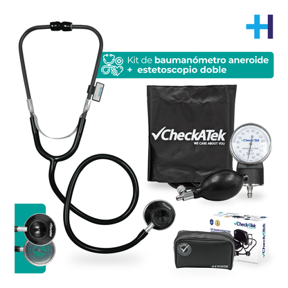 Baumanómetro Aneroide + Estetoscopio Médico Checkatek