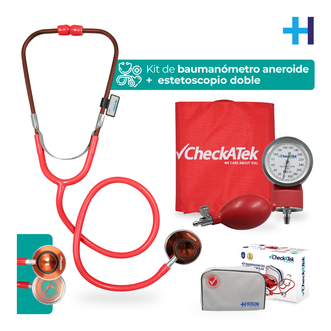 Baumanómetro Aneroide + Estetoscopio Médico Checkatek