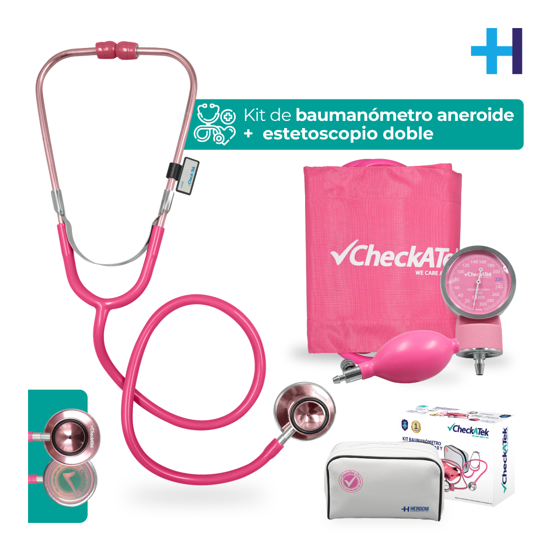Baumanómetro Aneroide + Estetoscopio Médico Checkatek