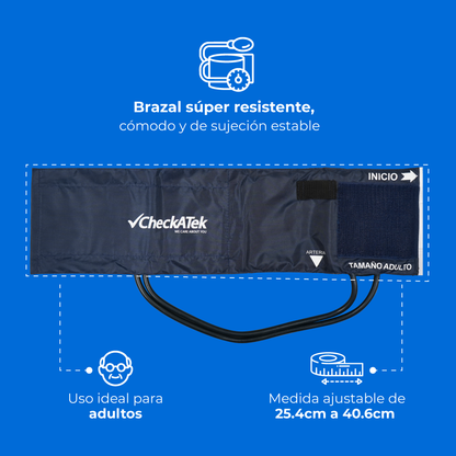 Baumanómetro Aneroide + Estetoscopio Médico Checkatek