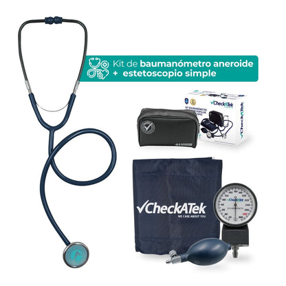 Kit de Baumanómetro y Estetoscopio Tradicional Checkatek para Adulto Checkatek