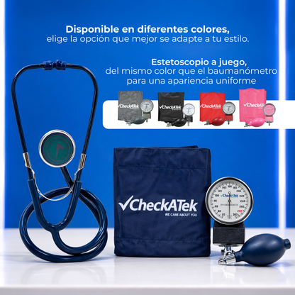 Kit de Baumanómetro y Estetoscopio Tradicional Checkatek para Adulto Checkatek