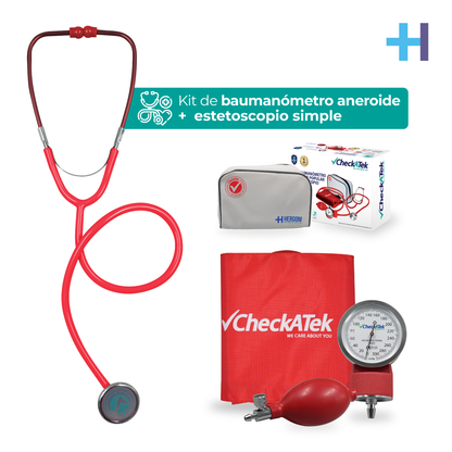 Kit de Baumanómetro y Estetoscopio Tradicional Checkatek para Adulto Checkatek