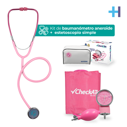 Kit de Baumanómetro y Estetoscopio Tradicional Checkatek para Adulto Checkatek