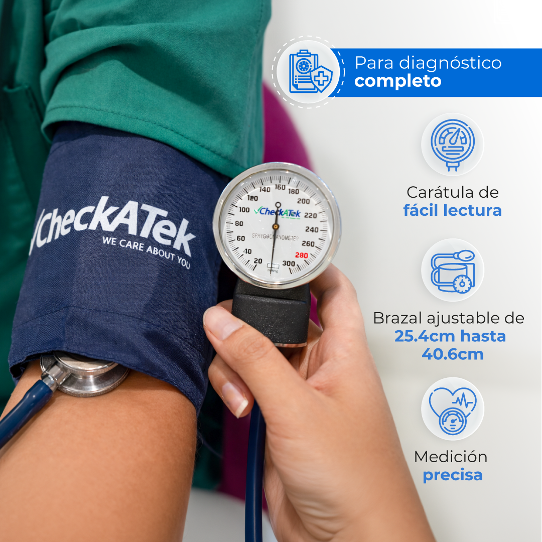 Kit de Baumanómetro y Estetoscopio Tradicional Checkatek para Adulto | Marca Checkatek