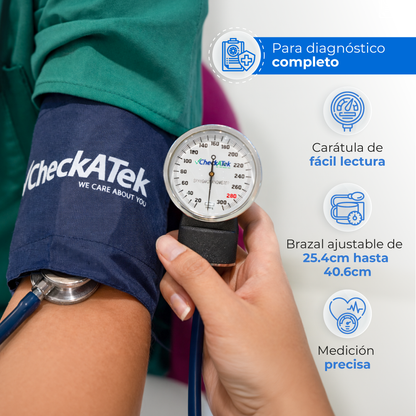 Kit de Baumanómetro y Estetoscopio Tradicional Checkatek para Adulto Checkatek