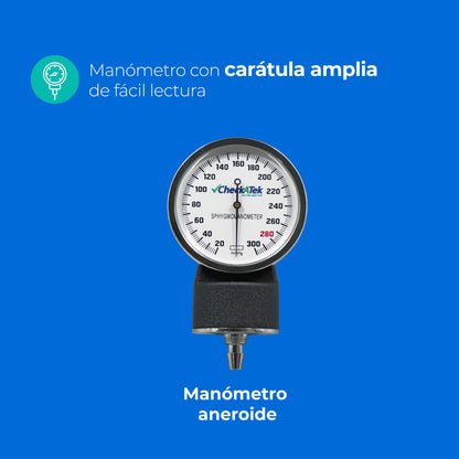 Baumanómetro Aneroide Tradicional con Manómetro de Alta Calidad y Diseño Ergonómico Checkatek