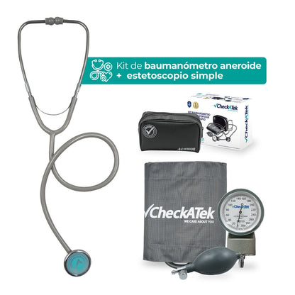 Kit de Baumanómetro y Estetoscopio Tradicional Checkatek para Adulto Checkatek