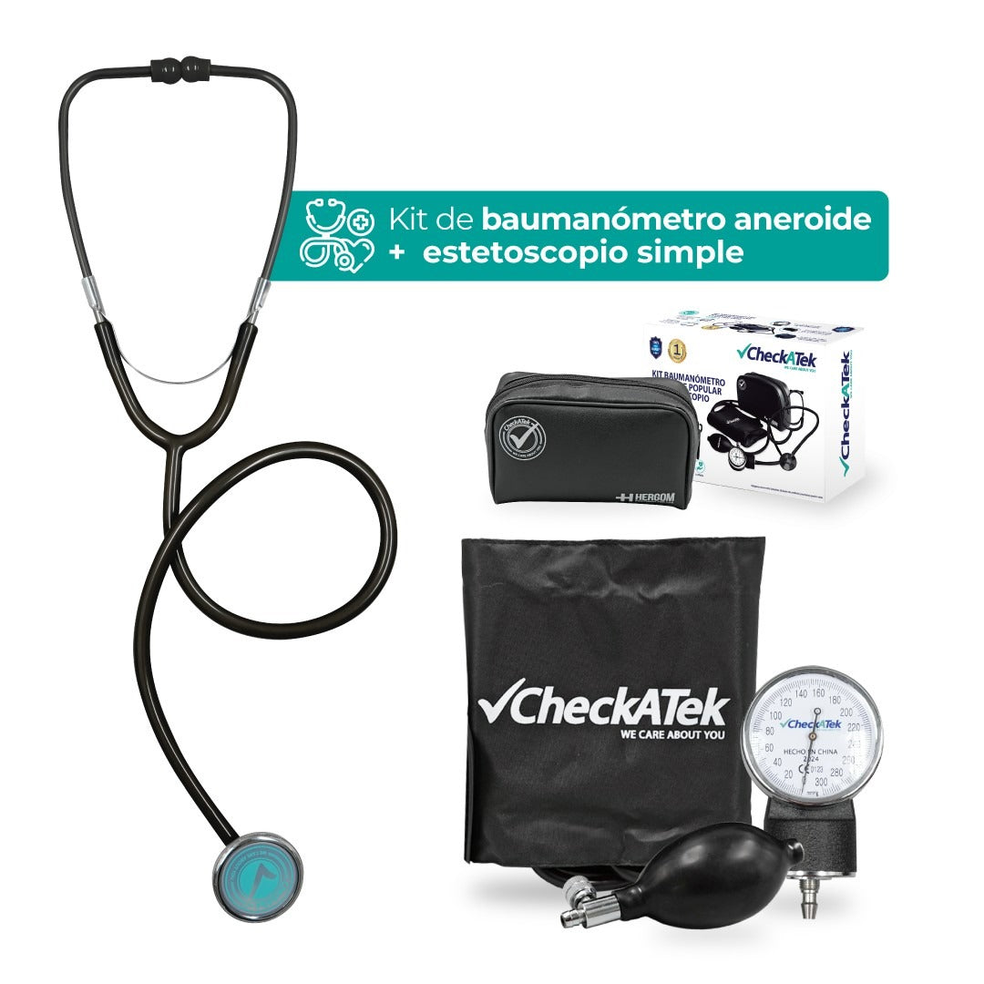 Kit de Baumanómetro y Estetoscopio Tradicional Checkatek para Adulto Checkatek