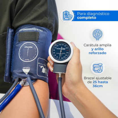Kit Baumanómetro Aneroide y Estetoscopio Simple Transparente Checkatek para Adulto Checkatek