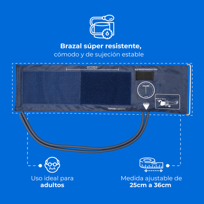 Kit Baumanómetro Aneroide y Estetoscopio Simple Transparente Checkatek para Adulto Checkatek