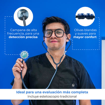Kit Baumanómetro Aneroide y Estetoscopio Simple Transparente Checkatek para Adulto Checkatek
