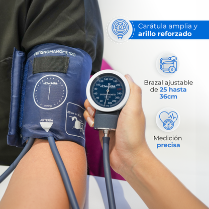 Baumanómetro Aneroide Eco con Manómetro de Alta Calidad para Medición Precisa de Presión Arterial Checkatek