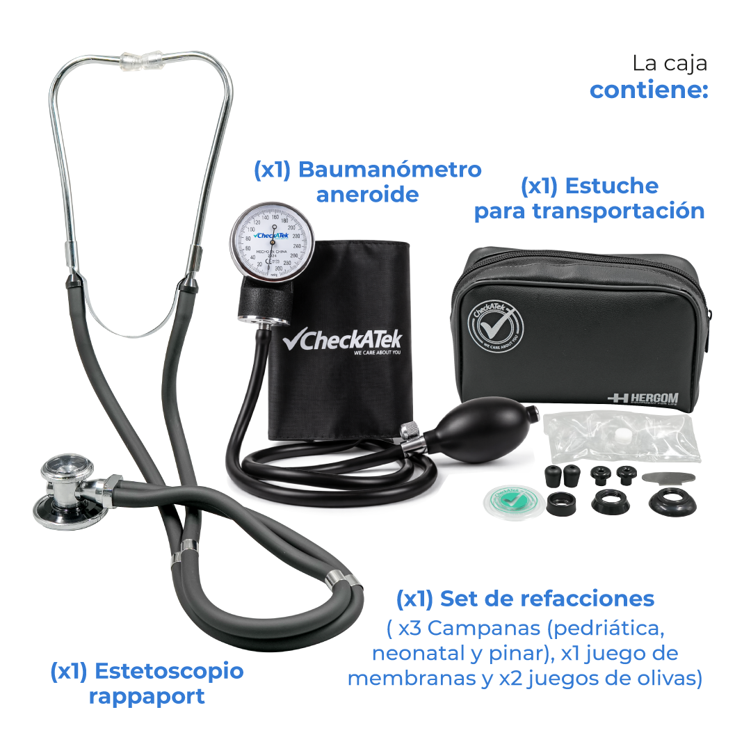 Baumanómetro con estetoscopio para Adulto Checkatek