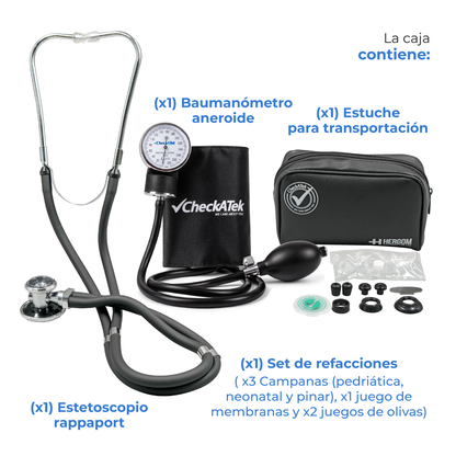 Baumanómetro con estetoscopio para Adulto Checkatek