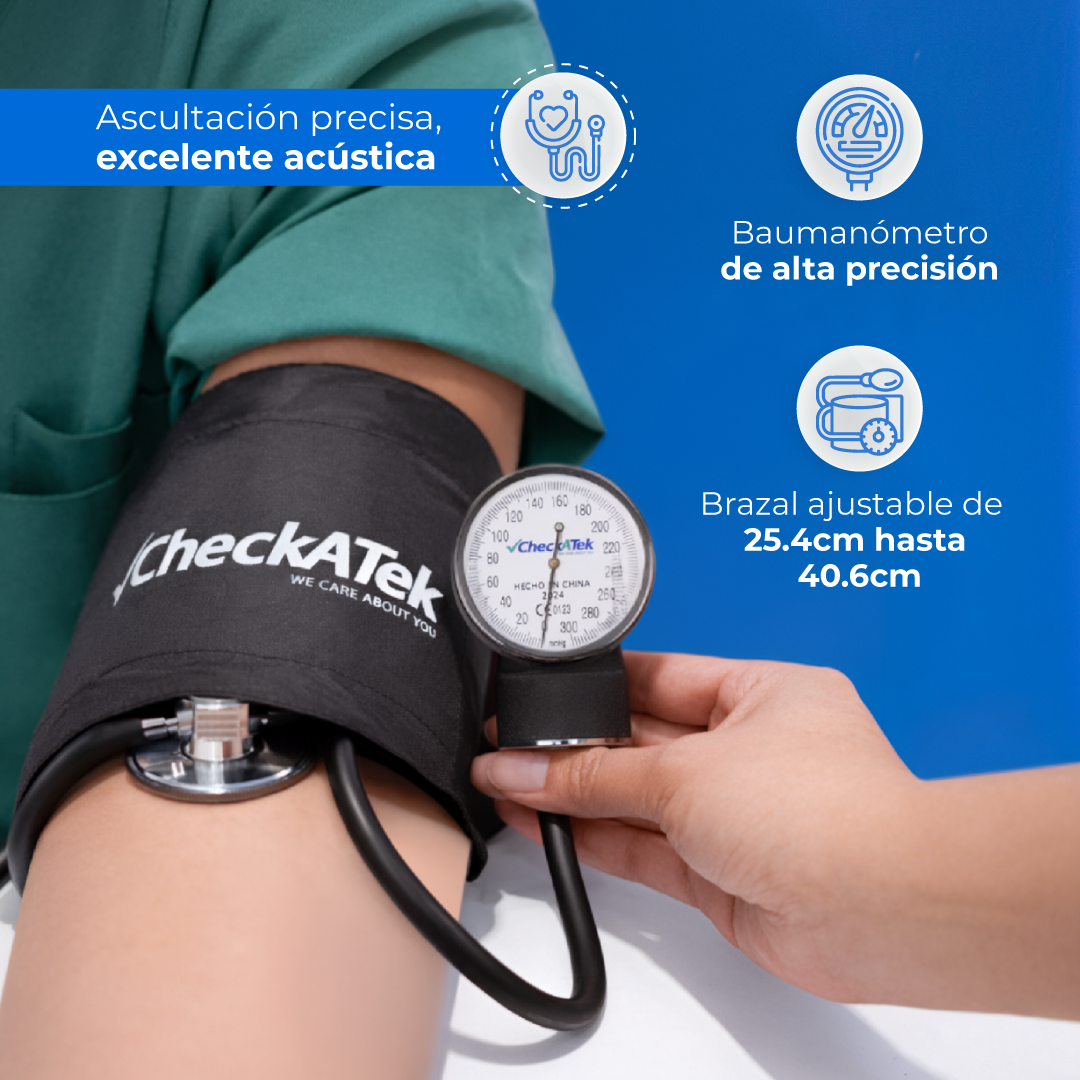 Baumanómetro con estetoscopio para Adulto Checkatek