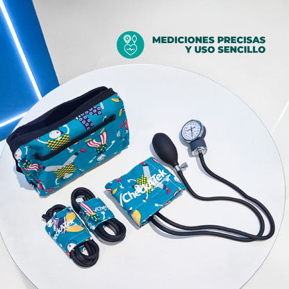 Baumanómetro Pediátrico con Set de 3 Brazaletes para Medición para Neonato, Infantil y Pediátrico Checkatek